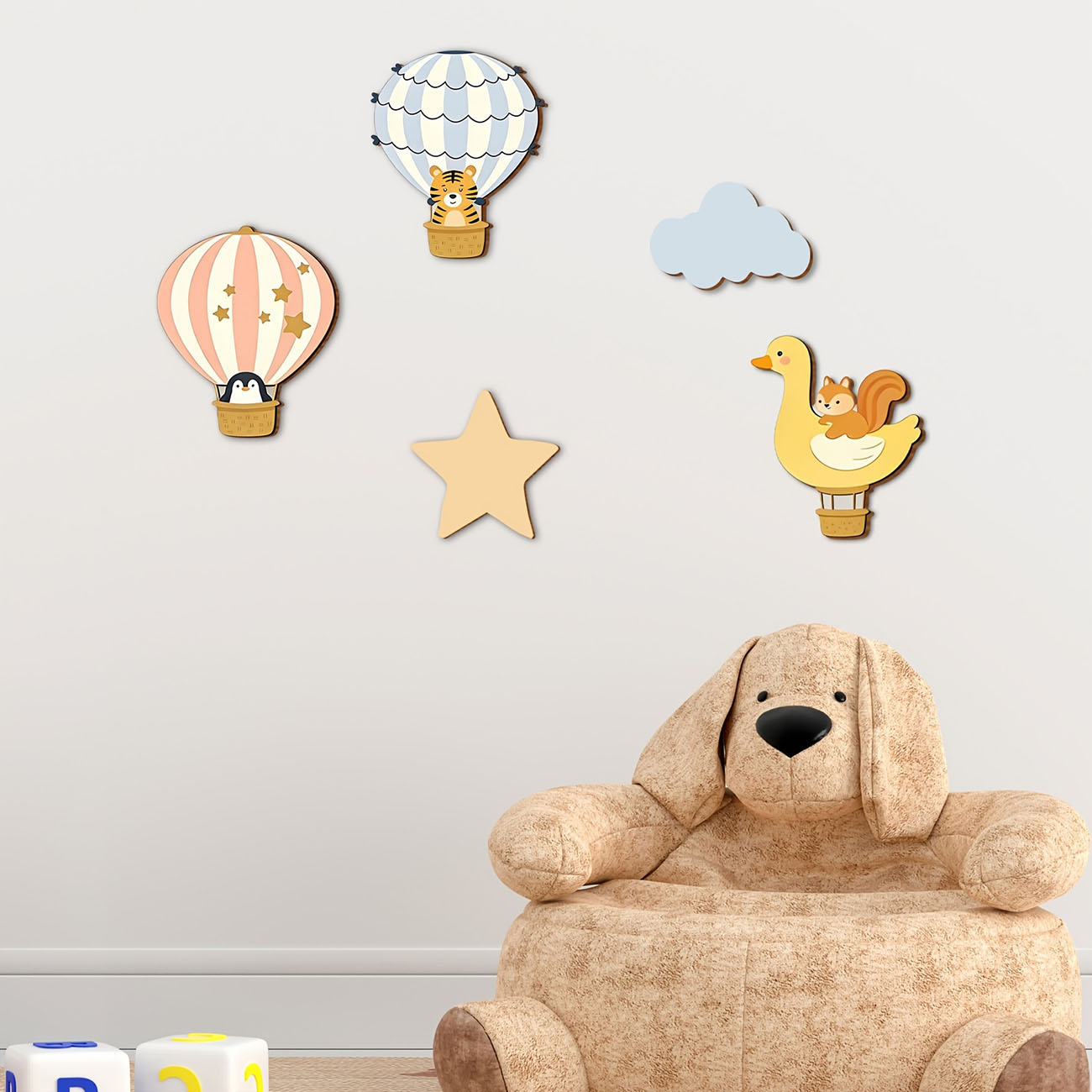 สติ๊กเกอร์ติดผนังไม้รูปบอลลูนล - Baby Nursery Stickers บทวิจารณ์และราคา