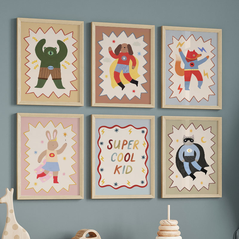 ภาพวาดการ์ตูนตลกๆ สุดเท่ห์ สำห - Baby Nursery Prints บทวิจารณ์และราคา