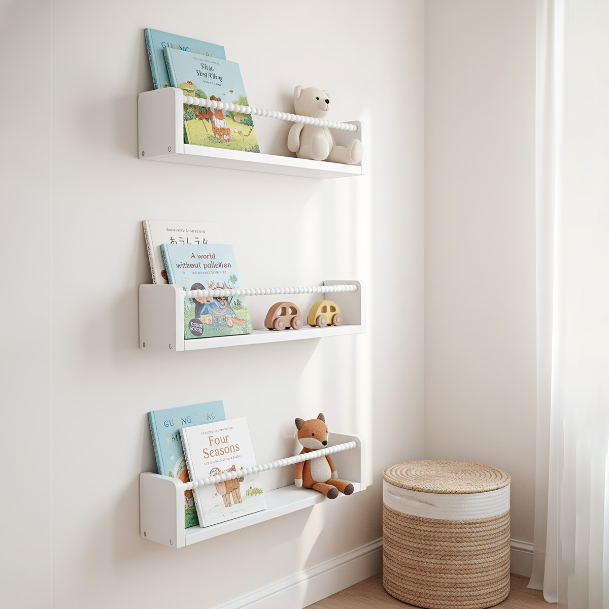 ชั้นวางหนังสือไม้สำหรับห้องเด็ - Baby Nursery Shelves บทวิจารณ์และราคา