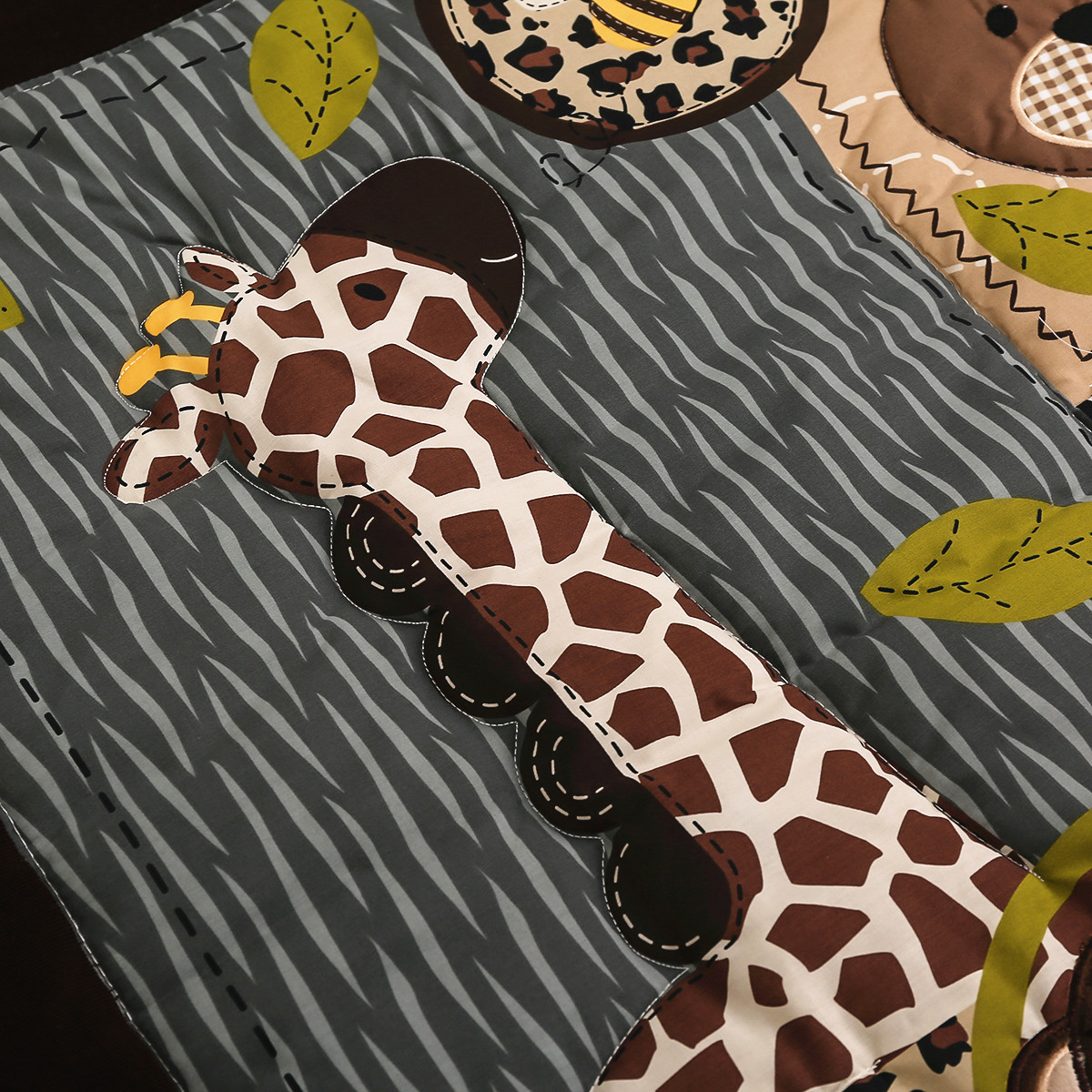 3 ชิ้นปักทารกแรกเกิด Cot ชุดเค - Baby Nursery Jungle Theme บทวิจารณ์และราคา
